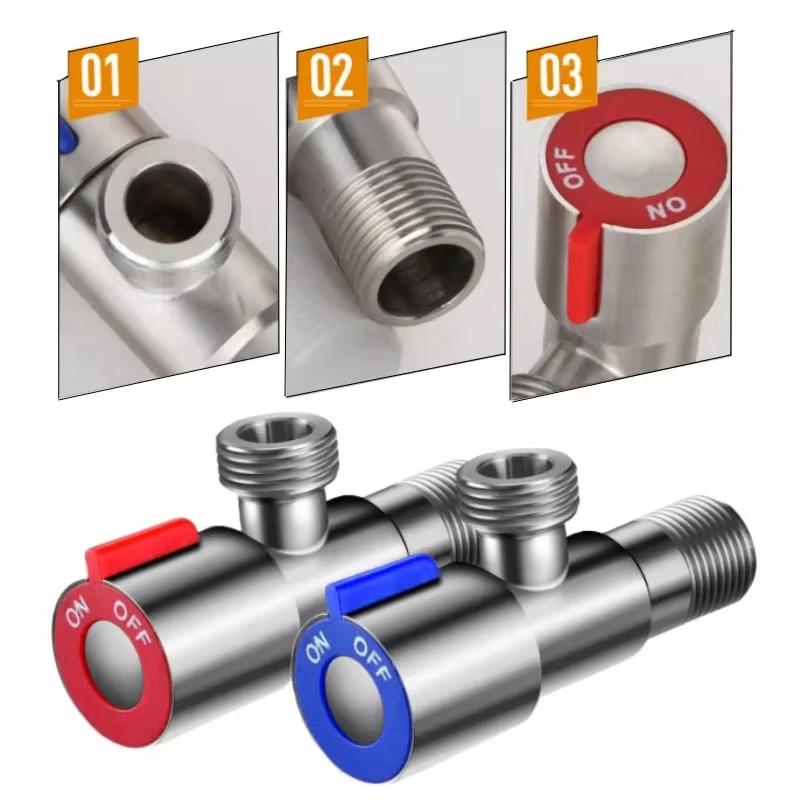 Edelstahl Eckventil WC Wasserabsperrventil Wasserhahnventile für Badezimmer Küchen Balkone WC Zubehör