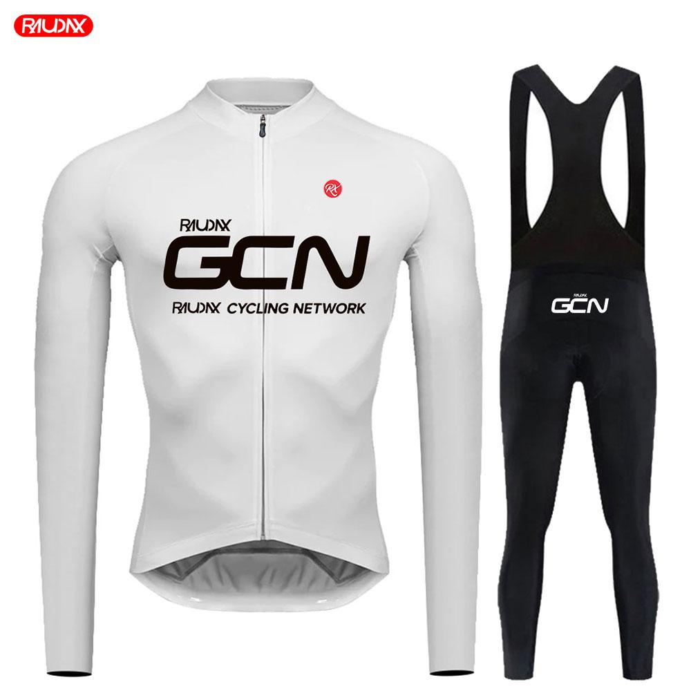 Raudax GCN Man's Long Sleeves Cycling Jersey Sets Mountain Bike Cycling Wear Road Bike Cycling Sportswear Ropa Ciclismo Maillot