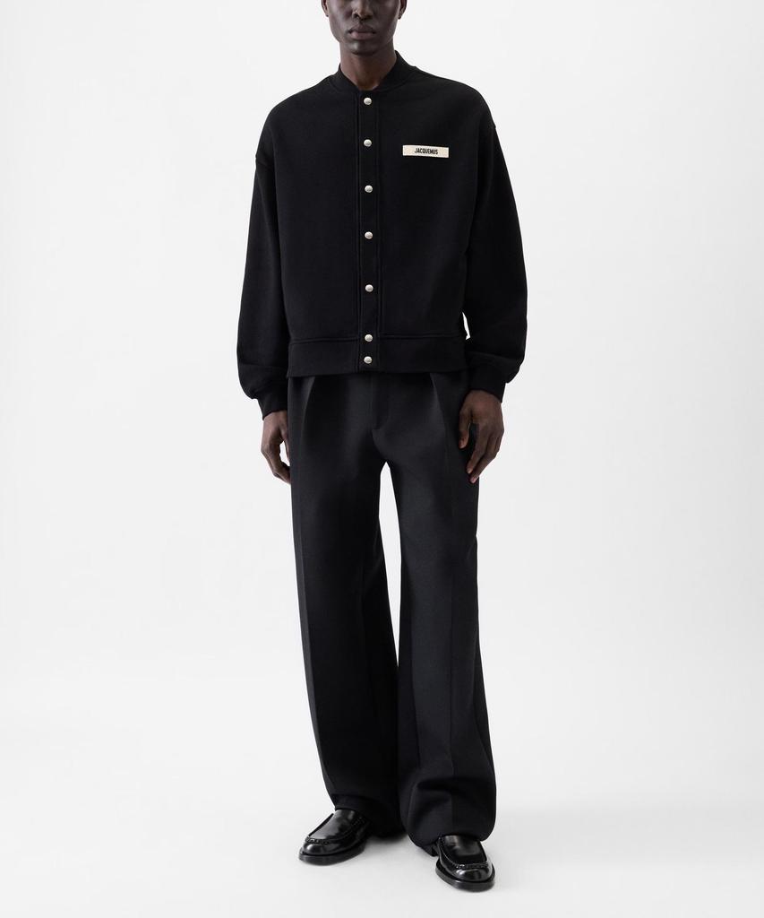 Męski modny kardigan-bluza Jacquemus z czystej bawełny frotte z haftowanym logo