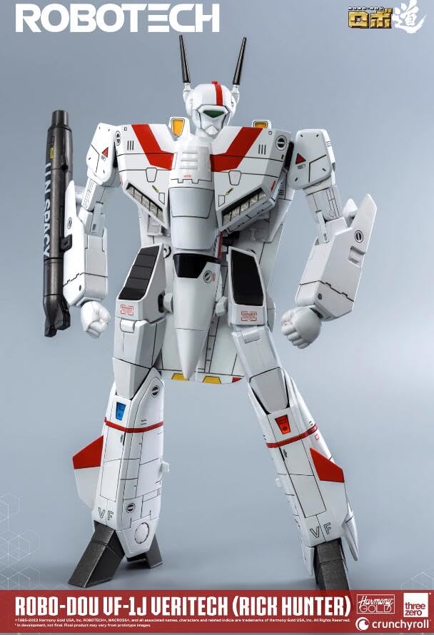 AC" ThreeZero Macross 8-inch ROBO-DOU VF-1J Rick Hunter Robot Armored Transforming Action Figure (Complete)