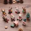 Miniature Santa Claus Elk Snowman Cute Animal Resin Micro Christmas Tree Ornaments Desktop Decoration Crafts Xmas Gifts
