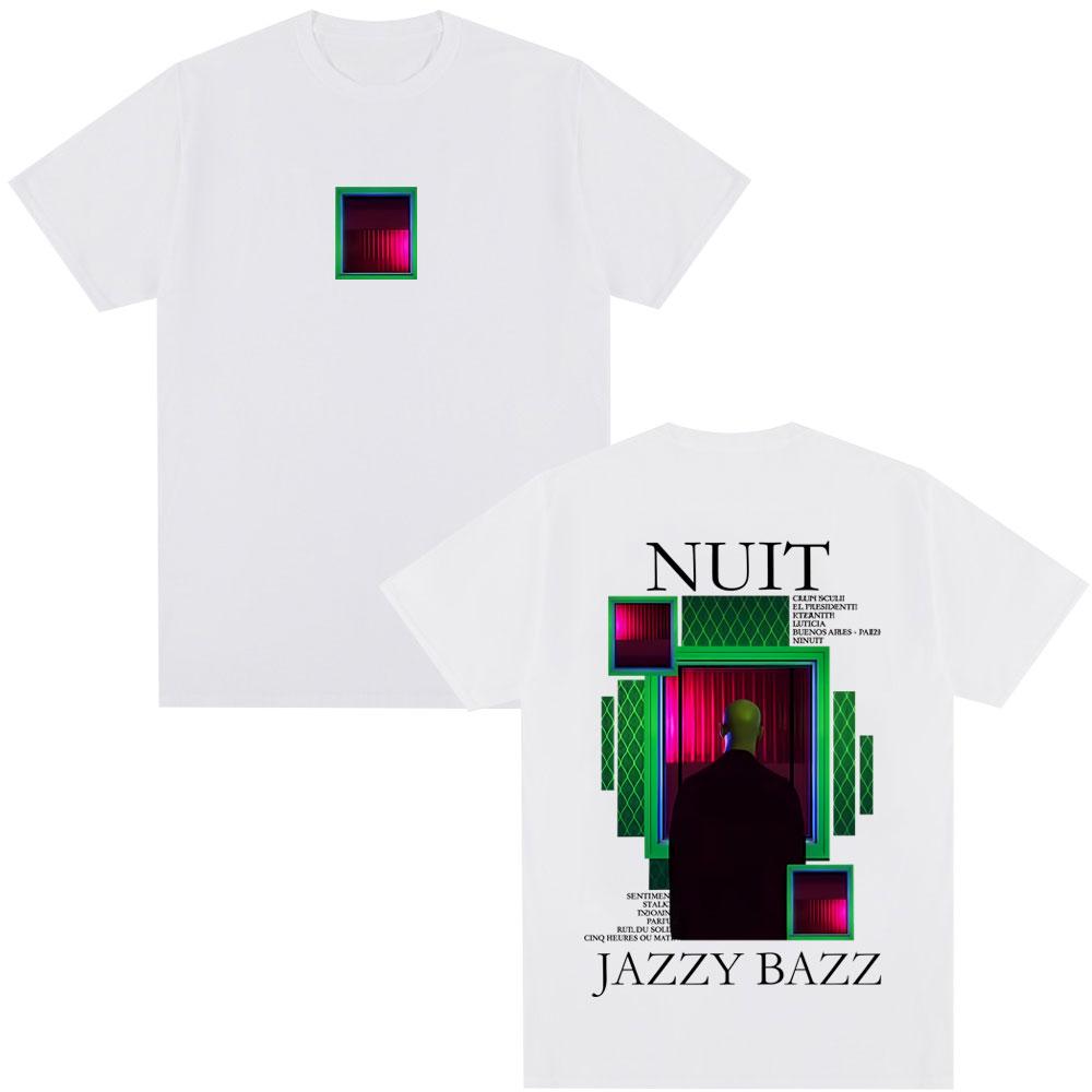 Rapper Jazzy Bazz Nuit Album Graphic Tshirt Unisex Women Hip Hop Fashion Pop Music Tshirts Male Casual Vintage Oversized T Shirts