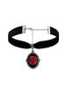 Gothic Temperament Oval Lacework Purple Rose Flower Resin Pendant Velvet Collar Necklace for Women Men Hallowmas Jewelry Gifts
