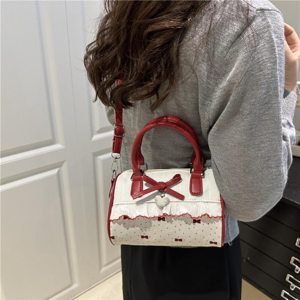 Waterproof Crossbody Bowling Bag Bow Small Square Bag All-Match Boston Handbag  School