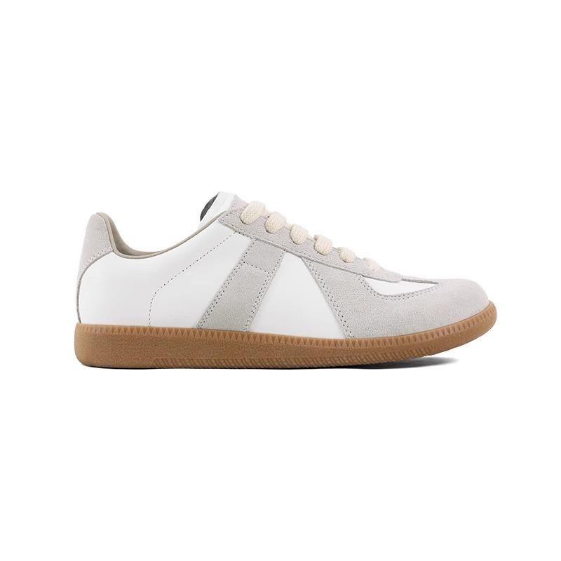 

Высококачественная натуральная коровья кожа мужские и женские пары повседневный стиль спортивные кеды износостойкие ретро универсальные белые туфли 44 (male size) белый