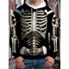 Skull Men's Hoodie 3d Skull Print Long Sleeved Hoodie Autumn/ Winter Streetwear Top Retro Casual Men's Hoodie Oversized Clothing