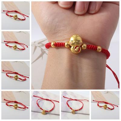 Chinese Style Lucky Red Rope Hand Rope Fortune Bracelet Vintage Snake Year Bracelet  Girls
