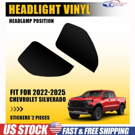 2X Headlight Tint Vinyl Overlay Decal Stiker For -2025 Chevrolet Silverado