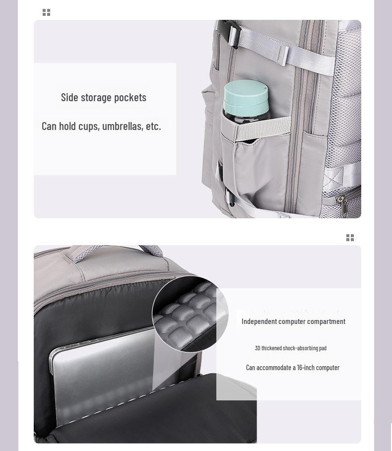 Unisex Expandable Travel Backpack with Large Capacity and Laptop Compartment