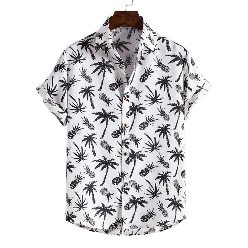 3D Printed Spring Summer Men's Beach Shirt Hawaiian Short Sleeve Flower Shirt Men's