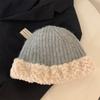 Plush knitted wool hat women's autumn and winter warm versatile cute face small new basin hat winter