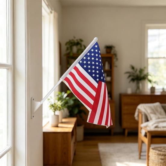 Weatherproof Flag Holder Mini Stick with Screws, Wall Mount Pole Miniature Base Holder, Small Display Bracket for Classrooms Offices Shops