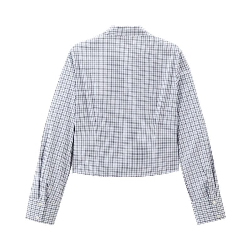 Ledian Women's Waist-Cinched Plaid Shirt