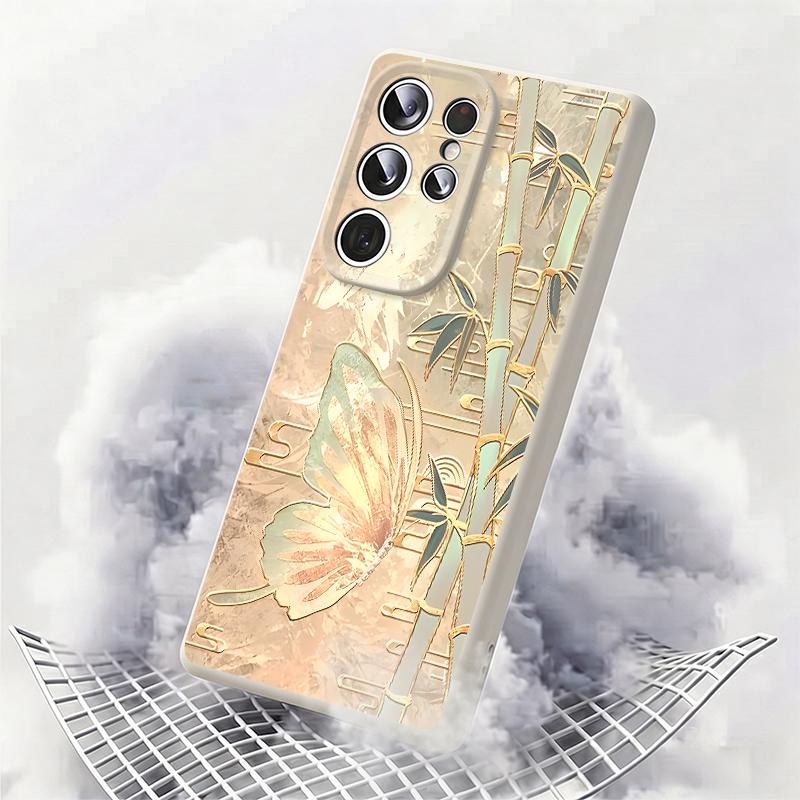 Ins Butterfly Flowers Case For Samsung Galaxy S26 S25 Ultra S24 Plus S23 S22 Ultra Magnetic For Magsafe Liquid Silicone Cover