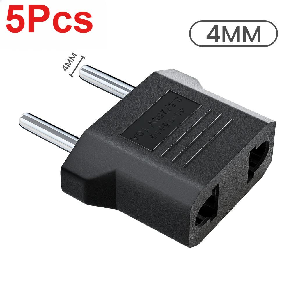 3/5/10Pcs US To EU Converter Plug 4mm/4.8mm Electrical Socket Plugs Adapters American China Europe Plug Adapter Converter Socket