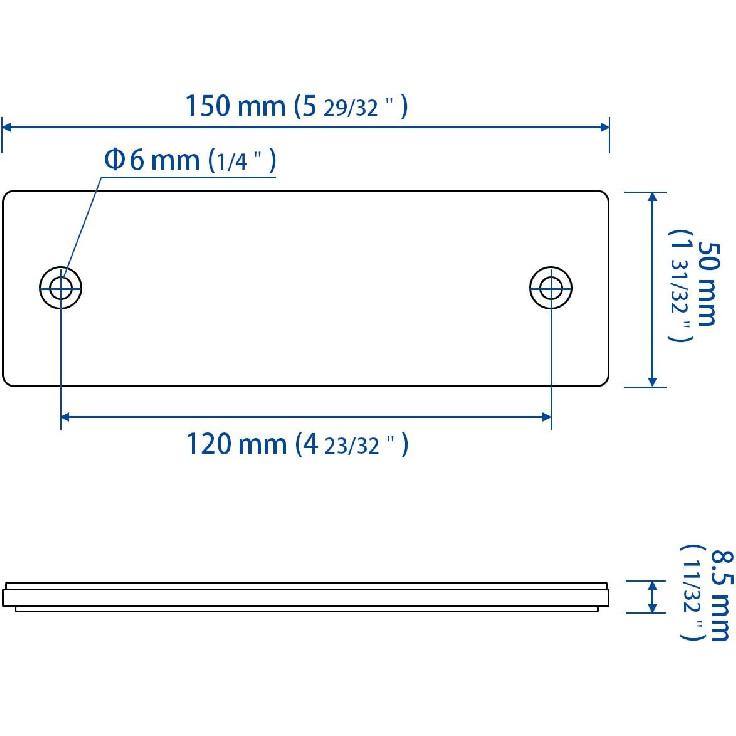 6" Rectangular Stick-on/Screw Mount Reflectors (Kit 3/Yellow+Red)