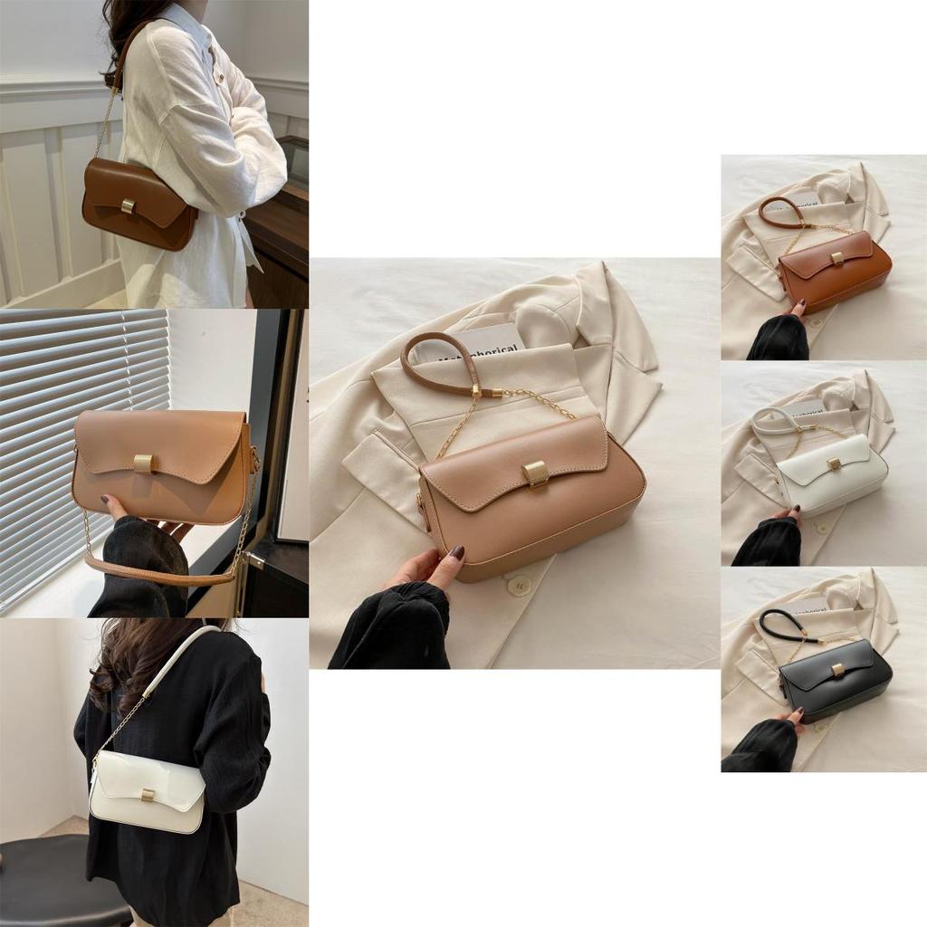 Elegant Pu Leather Chain Shoulder Bag For Women Trendy 2024 Street Style Small Square Bag