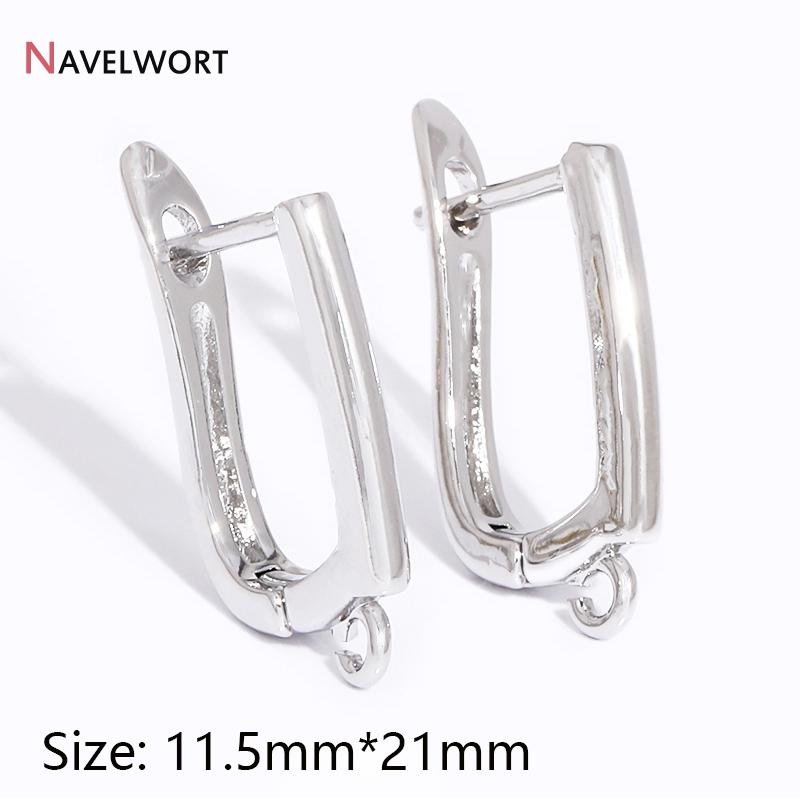 18K Gold Plated Brass Metal Earwires Basic Fasteners,Earring Fixtures,Inlaid Zircon Earring Hooks,Earring Making Supplies