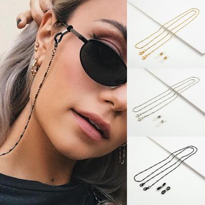 Einfachheit Metall Sonnenbrillenkette Bänder Lanyards Goldfarbe Silberfarbe Schwarz Lesebrillen Hängeseil Halter Kordel Lanyard