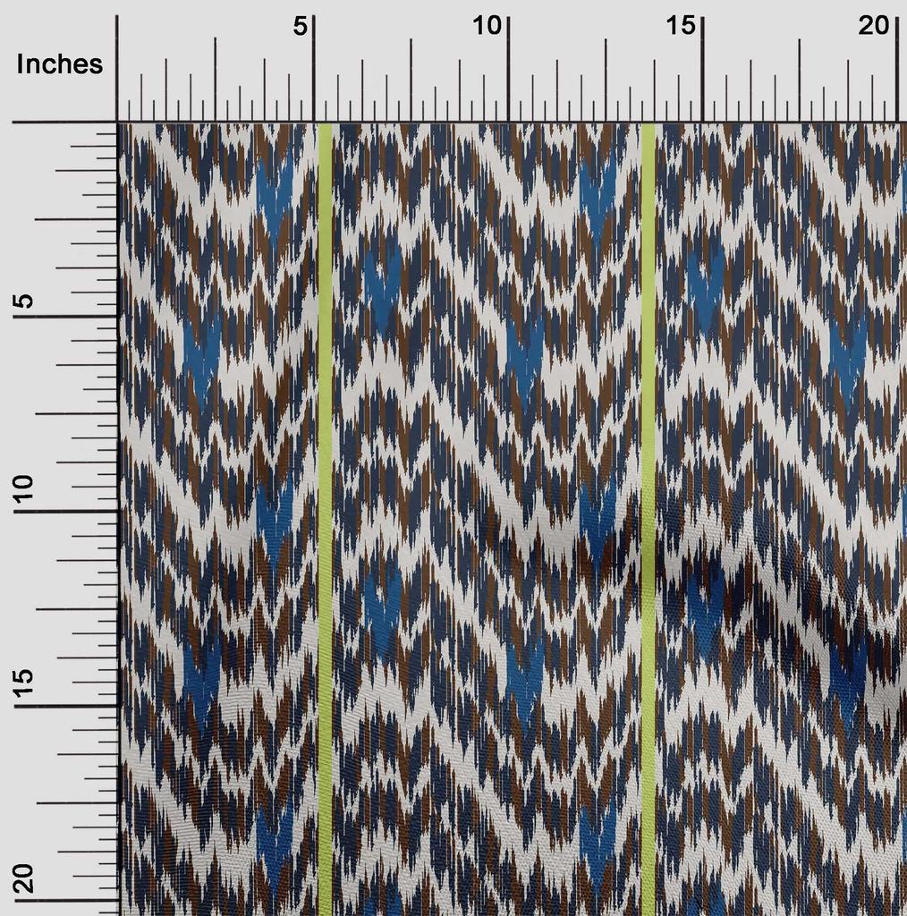 oneOone Cotton Flex Fabric Stripe & Chevron Ikat Fabric Prints By Yard 40 Inch