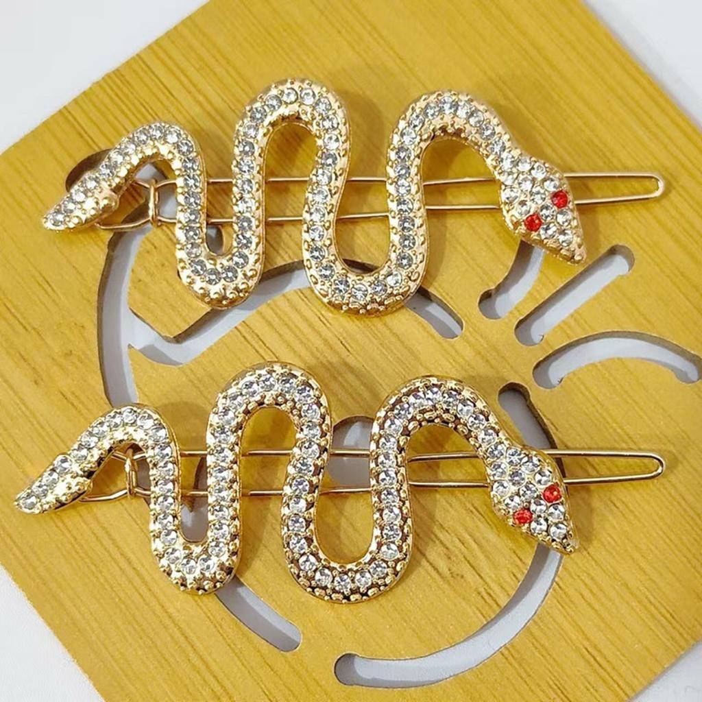 Sparkling Snake Hair Pin Elegant Rhinestones Hair Clip For Parties Weddings And Daily Wear Women Hair Styling Decors