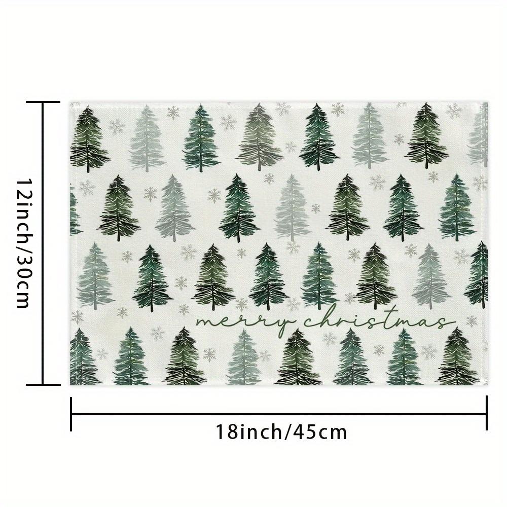 4/6/8/10PCS Christmas Placemats Christmas Tree Snowflake Table Placemats Kitchen Coasters Coffee Coasters Home Decor 4PC30X45CM(1X1.5FT