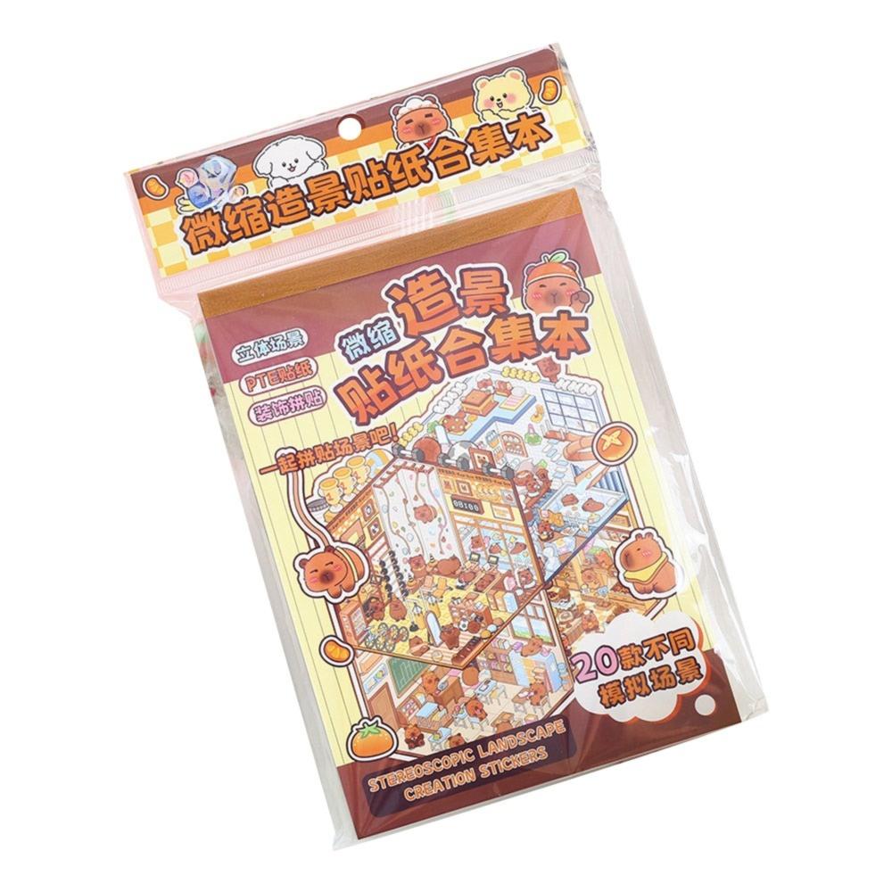 

Колекція наліпок з мініатюрними пейзажами для декомпресії Капібара Мініатюрна сцена Колаж Подарунки