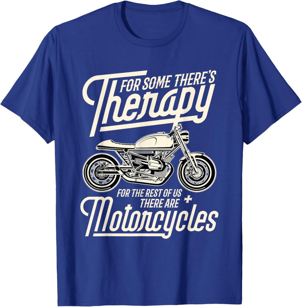 Funny Motorcycle Rider Therapy Vintage Biker Gift TShirt 100 Cotton ONeck Short Sleeve Summer Casual Unisexs Tshirt Streetwear