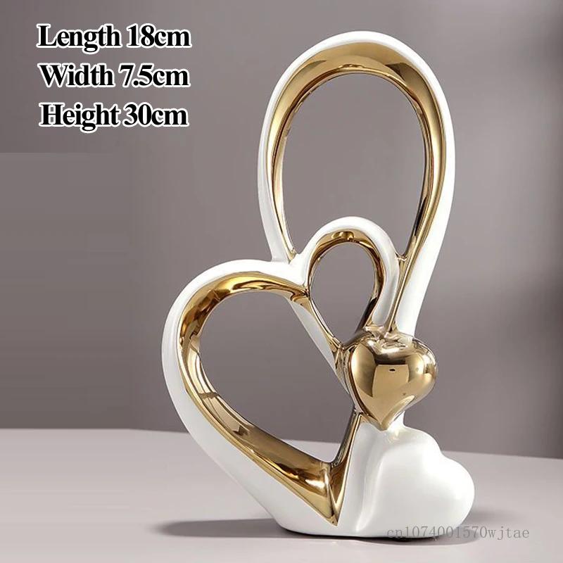 Zhaocai-Creative Love and Sailboat Shaped Ceramic Art Home Decoration Living Room Dining Table TV Cabinet Gift Light Luxury, 1Pc