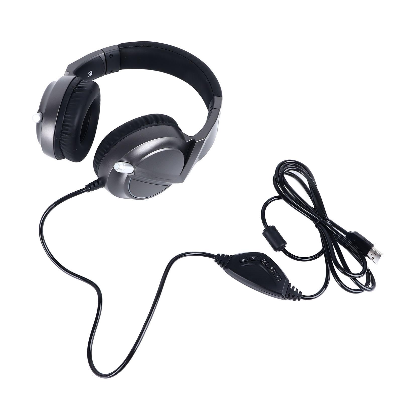 

Игровая гарнитура 7.1 Sound RGB Light 50 мм USB Мощный бас Компьютерная проводная гарнитура для дома Черный чёрный