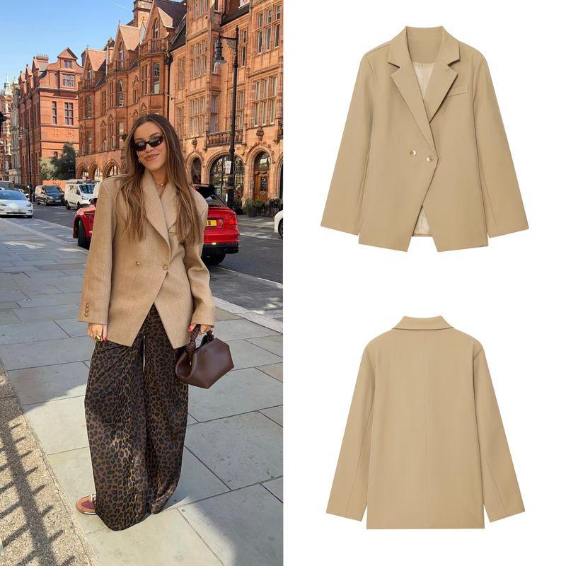Zbzr Autumn New Women clothes Fashion Temperament Versatile Lapel Waist Hugging Profile Blazers
