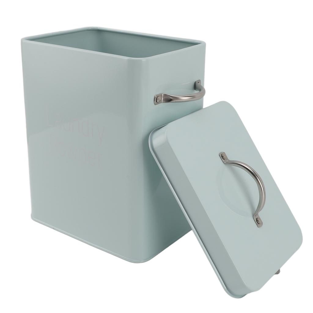 Metal Laundry Room Container with Dual Side Handles with Spoon Lid Farmhouse Laundry Powder Container for Washing Powder Rice Dog Food