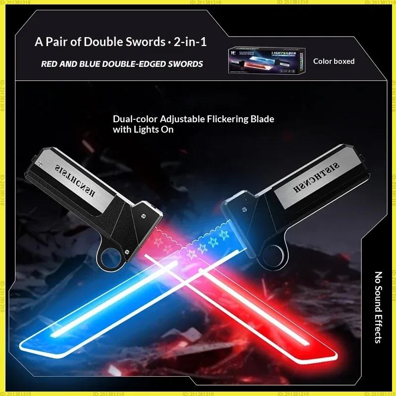 Unbranded Lightsaber New Dual Edged Interchangeable Telescopic Dual Color Lighting Swing To Release Blade Kids Cosplay Toy
