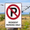 D Metallschild Retro Nur für Anwohner Parken Schild Vintage Metall Reservierter Parkplatz Schild für Einfahrt Eingang Wandmontage