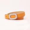 Women's PU Leather Belt Shiny Rhinestone Pearl Buckle Lightweight Waist Accessory for Jeans Daily Casual Wear