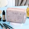 Cosmetic Bag Travel Toiletry Bag Spacious Capacity Velvet Exterior Star Pattern Lipstick Eye Shadow Portable Organizer