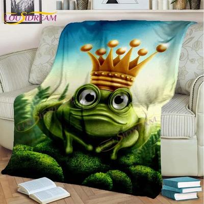 Deka so žabím kráľom Kreslený strom TreeSwift Deka so žabou Mäkká útulná deka pre deti a dospelých Deka zo žaby Darčeky pre milovníkov žab