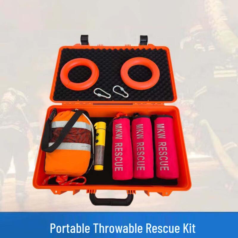 OLOMM Portable Water Rescue Kit with Auto-Inflating Lifebuoy Large