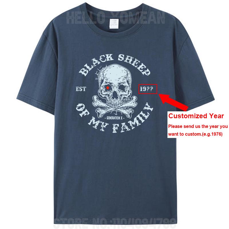 Gen X Est 19?? Customized Birth Year Black Sheep Of My Family Personalized Women Men's Cotton T-Shirt Generation X Tee Tops Gift