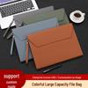 Cross-Border A4 Document Briefcase: Large Capacity, Customizable Logo, Office Archive & Contract Material Bag.