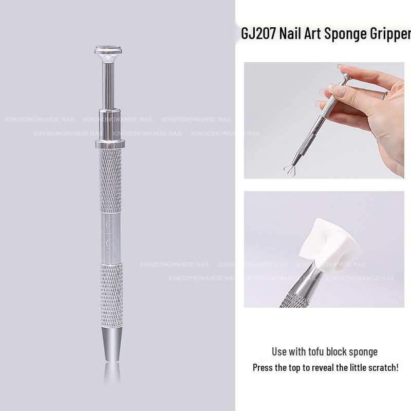 Mini Tofu Block Gradient Ombre Nail Art Sponge & Metal Grabber Clips