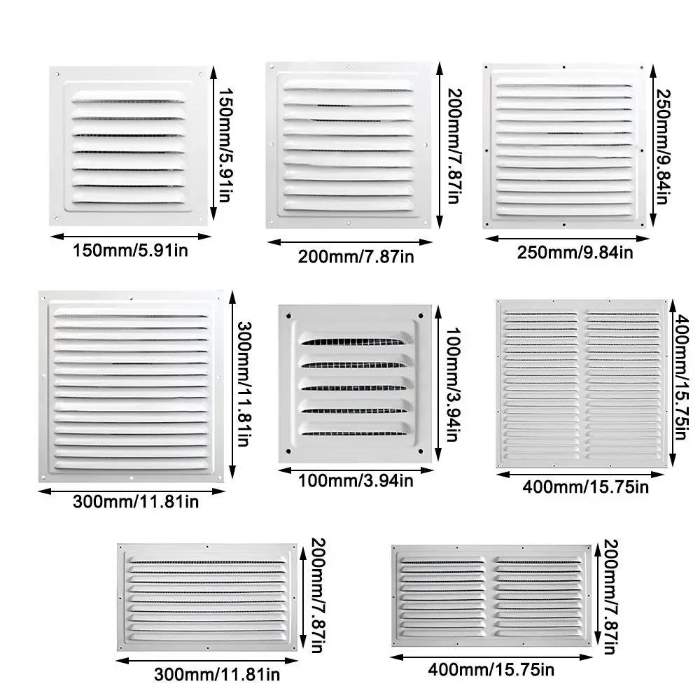 Aluminum Alloy Air Vent Grille Air System Net Cover Screen Exhaust Outlet Window Square Vent Metal Heating Cooling Vents Plate