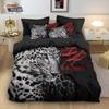 Rose Leopard Print Bedding Set Tiger Leopard Lion Duvet Cover Set Leopard Pink/Blue/Brown/Khaki Duvet Cover with Pillowcases