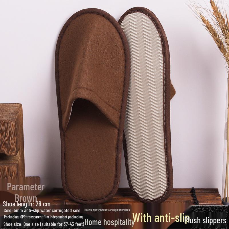 High-End Anti-Slip Bathroom Slippers with PVC Sole for Guest Use