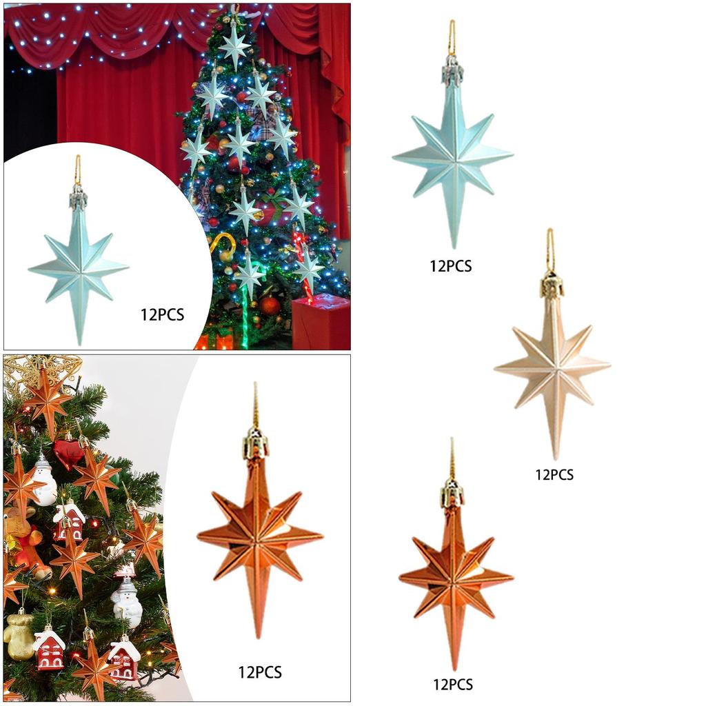 12Pcs Christmas Star Ornaments Nordic for Window Walls Christmas Stockings