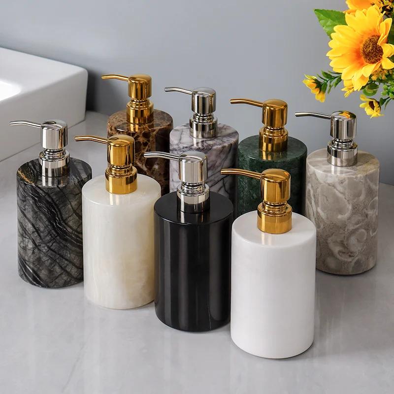 Creative Marble Foam Bottle Bathroom Accessories Shampoo Hand Sanitizer Dispenser Bottle Gold Press Soap Dispenser Lotion Bottle
