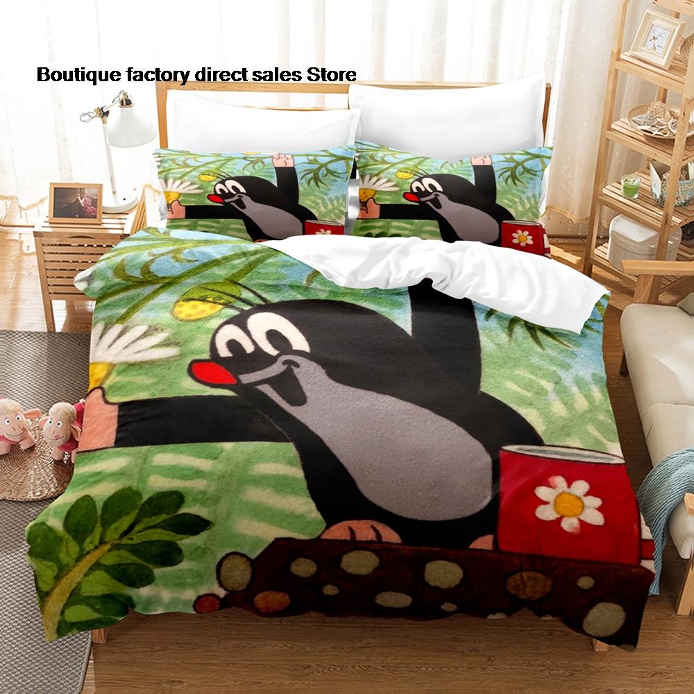 3D-gedrucktes Die kleine Maulwurf Bettwäsche-Set Bettbezug Kissenbezug Für Kinderzimmer Dekoration Einzelbett Doppelbett Queen Size King Size Bettwäsche