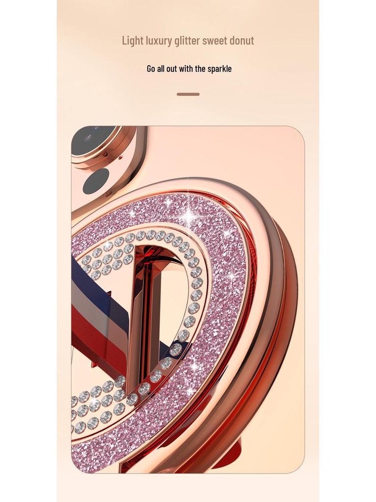 360° Rotating Glitter Diamond Ring Buckle Phone Holder with Magnetic Magsafe Compatibility