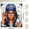 Urban Chic Style Shower Curtain for Modern Bathroom Decor, Featuring a Vibrant Illustration of a Stylish Woman Wearing