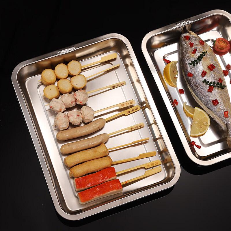 304 Stainless Steel Thickened Rectangular Serving Tray